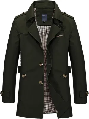 Men 2024 Winter Overcoat Stylish Wool Blend Single Breasted Peacoat Plus Size Warm Trench Coats Fashion Business Suit Jacket