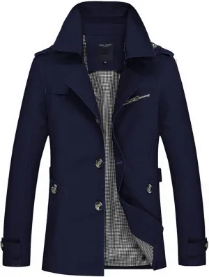 Men 2024 Winter Overcoat Stylish Wool Blend Single Breasted Peacoat Plus Size Warm Trench Coats Fashion Business Suit Jacket