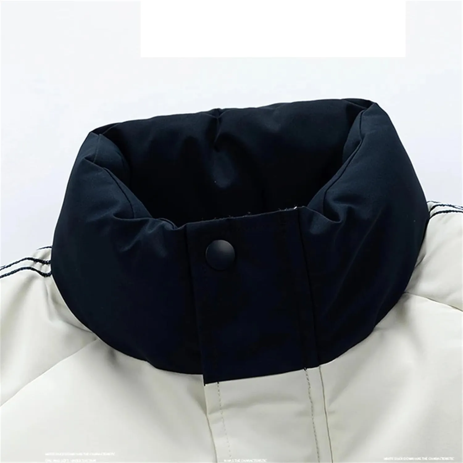Men Patchwork Stand Collar Cotton-Padded Classic Outdoor Solid Thicken Oversized Parka Coat