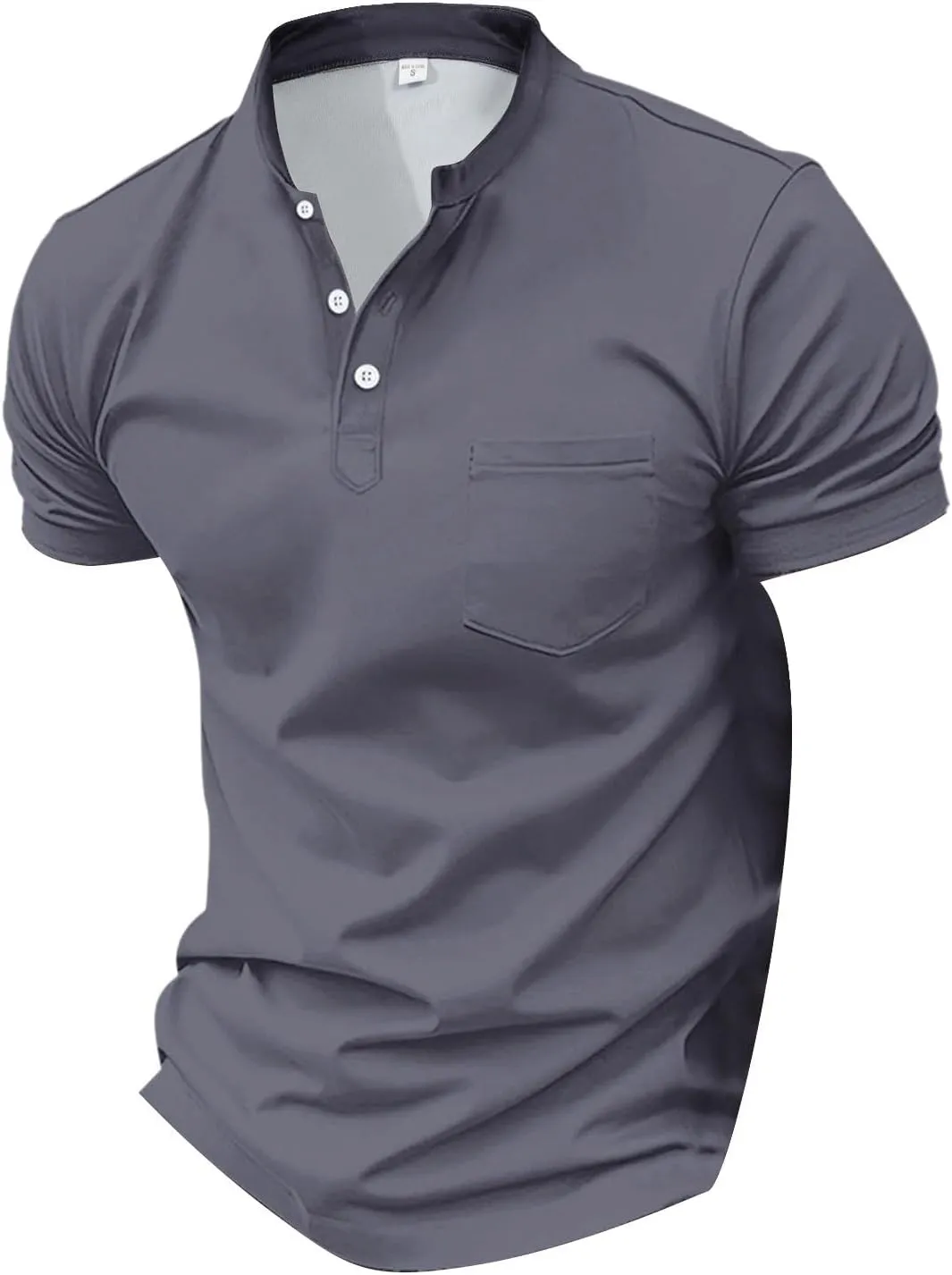 Men Polo Shirt with Pocket Trendy Short Sleeve Button Collar Polos Shirt Classic Loose Business Work T-Shirts Tees