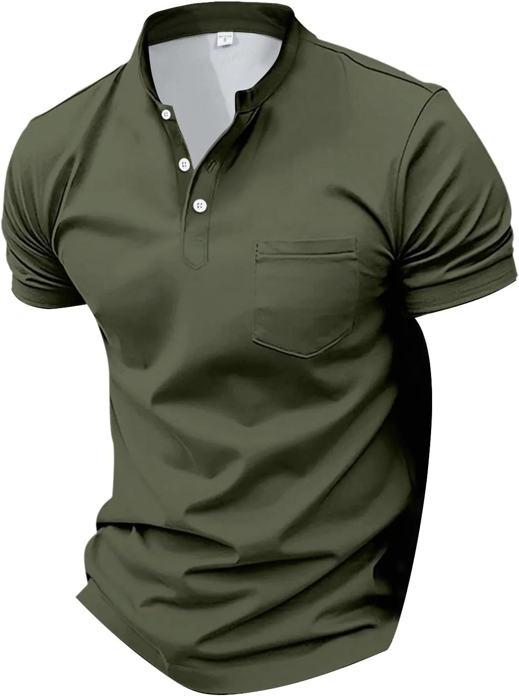 Men Polo Shirt with Pocket Trendy Short Sleeve Button Collar Polos Shirt Classic Loose Business Work T-Shirts Tees