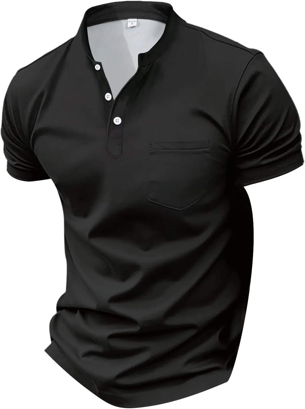 Men Polo Shirt with Pocket Trendy Short Sleeve Button Collar Polos Shirt Classic Loose Business Work T-Shirts Tees