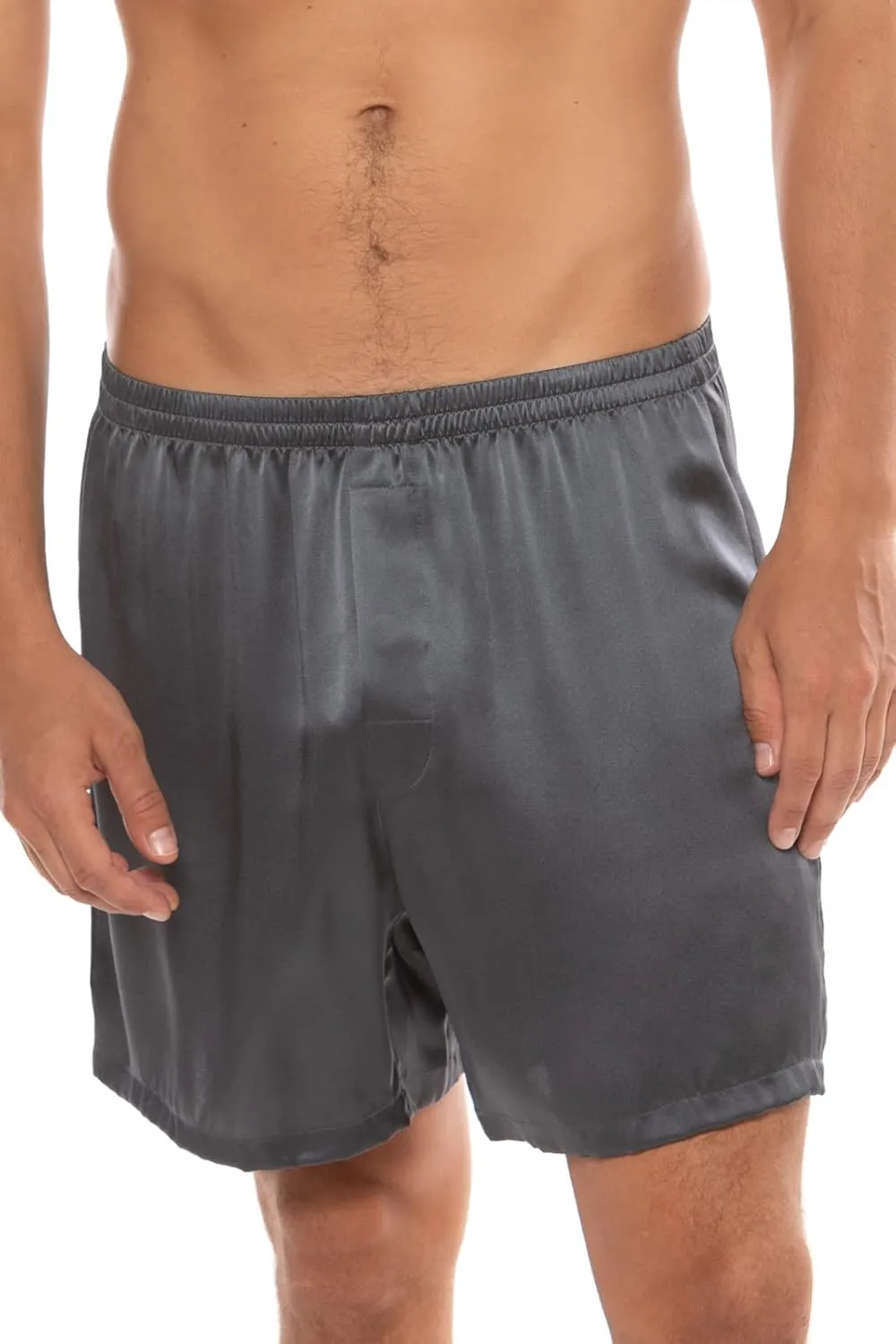 Men's 100% Organic Mulberry Silk Boxer Shorts - Luxury Underwear Breathable and Comfortable (Country Club)