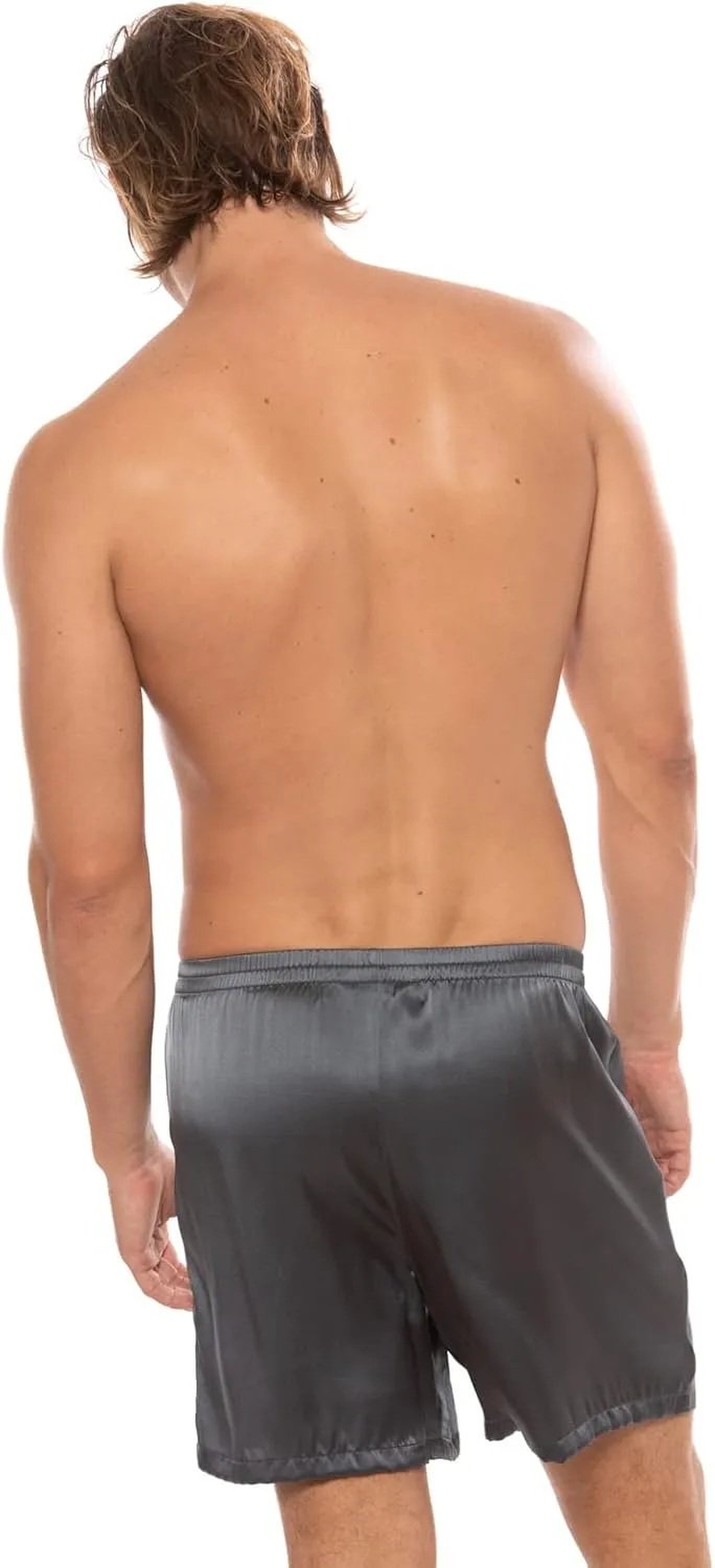 Men's 100% Organic Mulberry Silk Boxer Shorts - Luxury Underwear Breathable and Comfortable (Country Club)