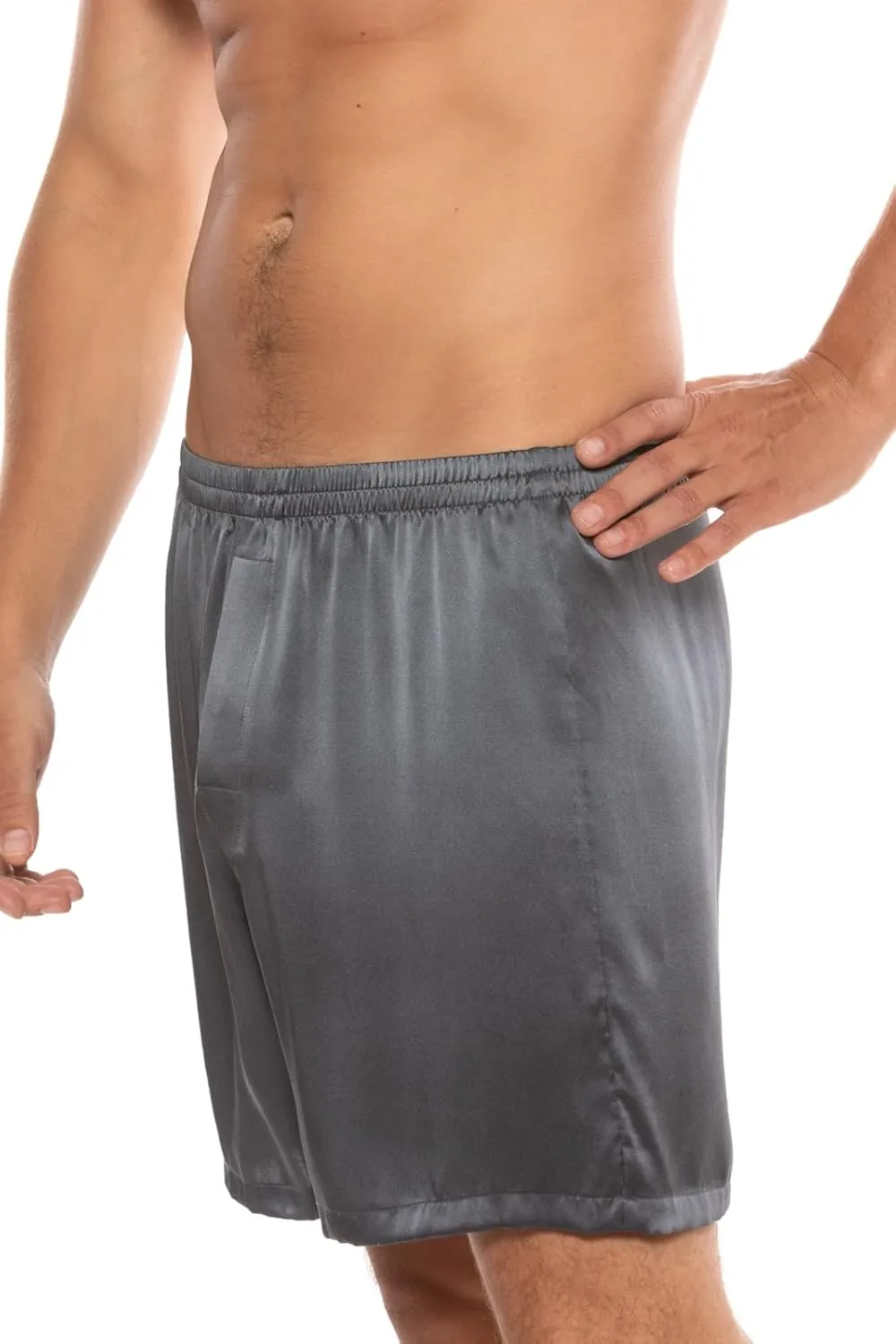 Men's 100% Organic Mulberry Silk Boxer Shorts - Luxury Underwear Breathable and Comfortable (Country Club)