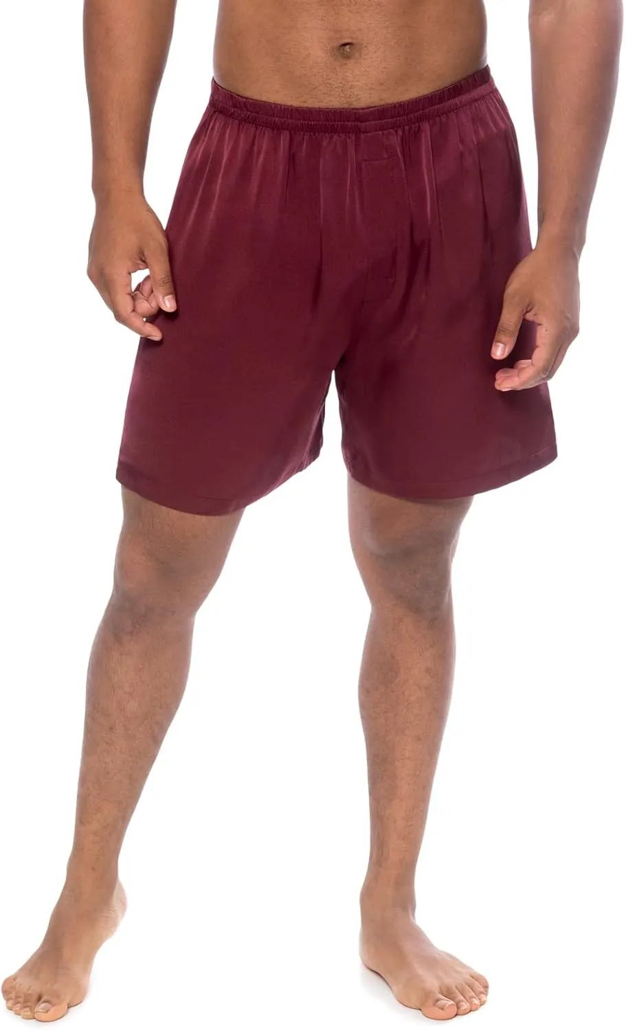Men's 100% Organic Mulberry Silk Boxer Shorts - Luxury Underwear Breathable and Comfortable (Country Club)