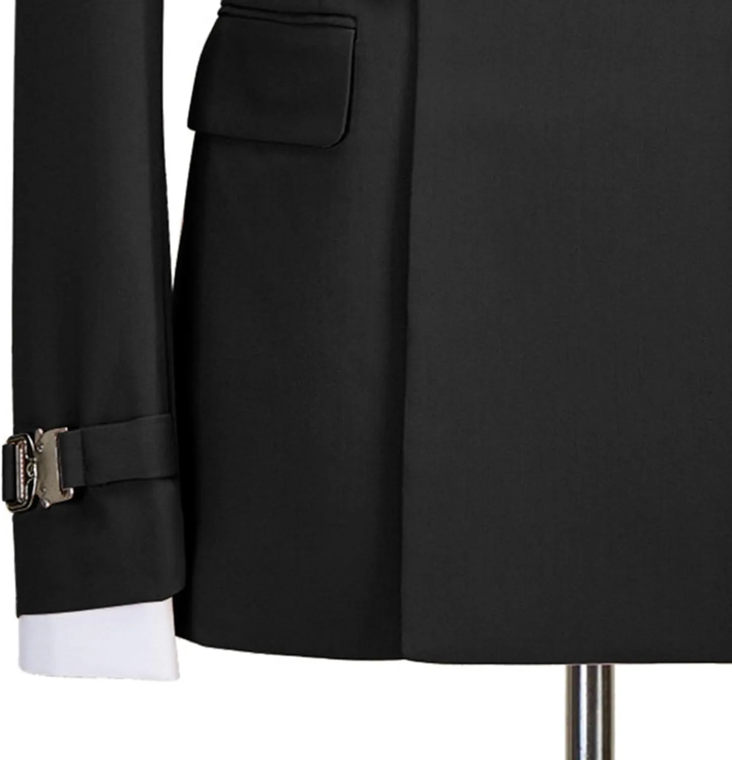 Men's 2 Piece Suit with Metal Clasp Slim Fit Suit Stylish Business Pants Casual Wedding Grooms Tuxedo Suit
