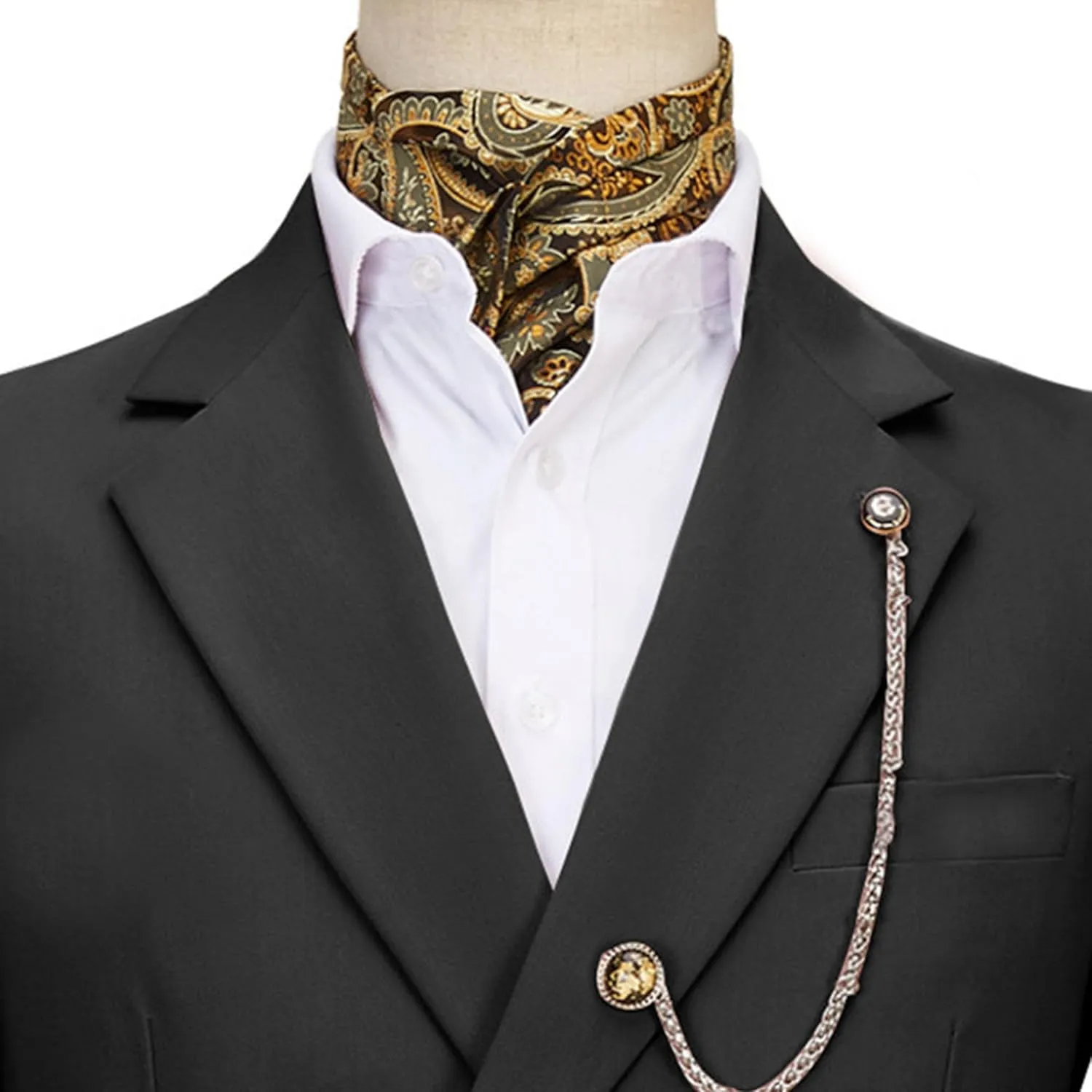 Men's 2 Piece Suit with Metal Clasp Slim Fit Suit Stylish Business Pants Casual Wedding Grooms Tuxedo Suit