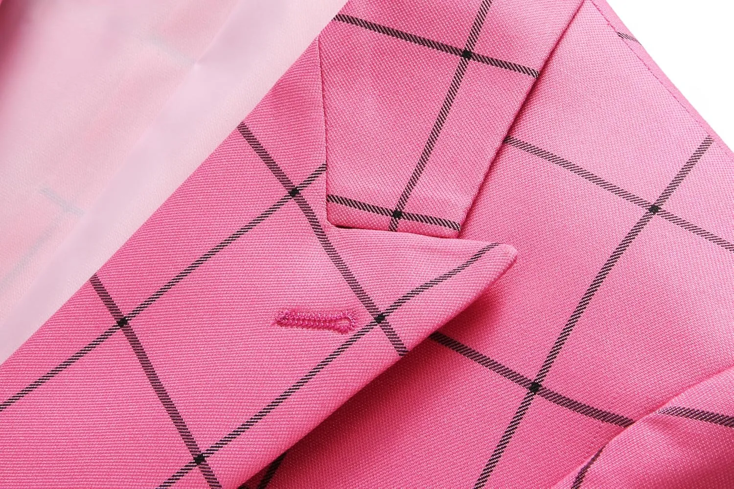 Mens Blazer Plaid Sport Coats One Button Casual Slim Fit Checked Jacket