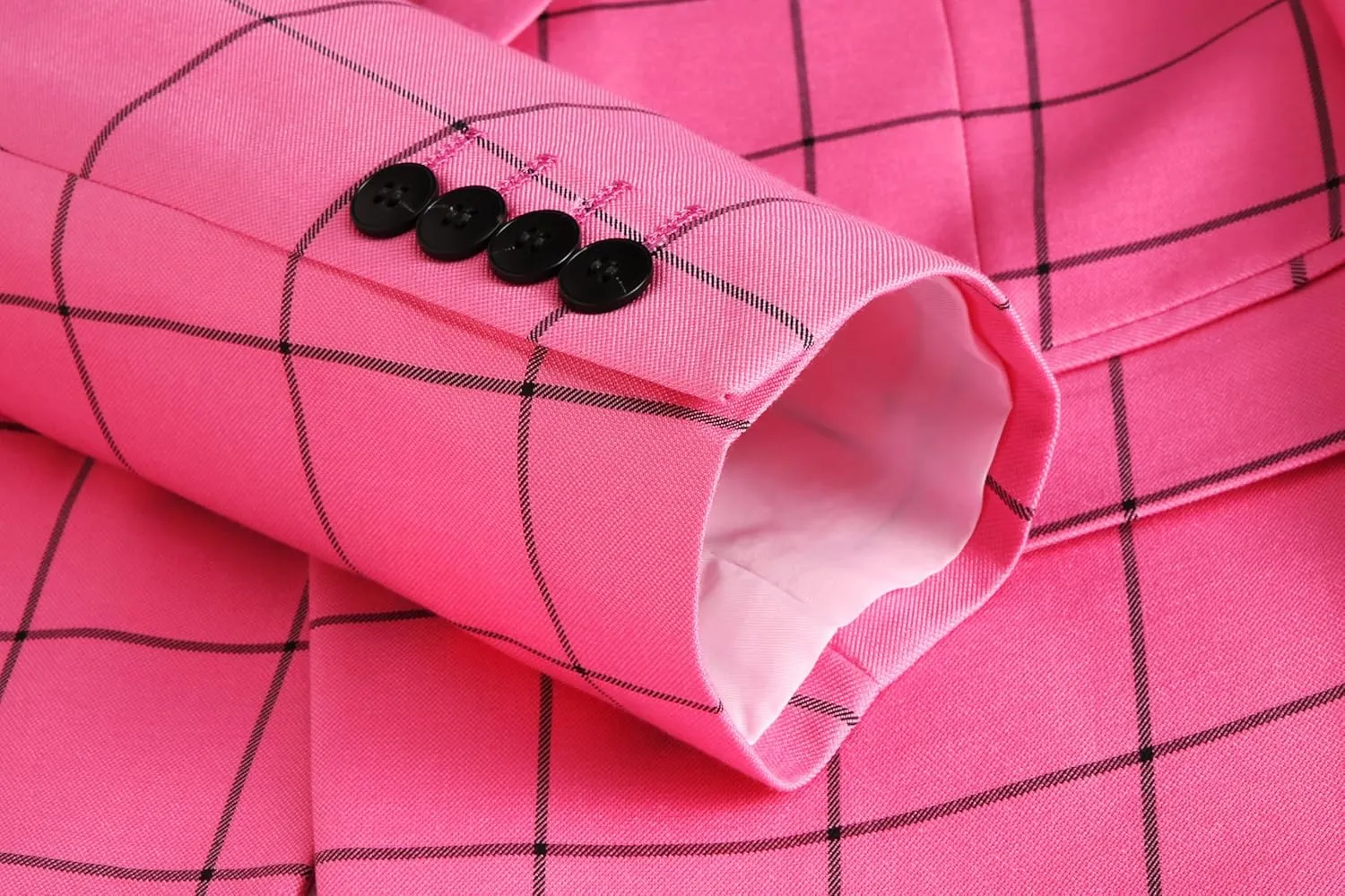 Mens Blazer Plaid Sport Coats One Button Casual Slim Fit Checked Jacket