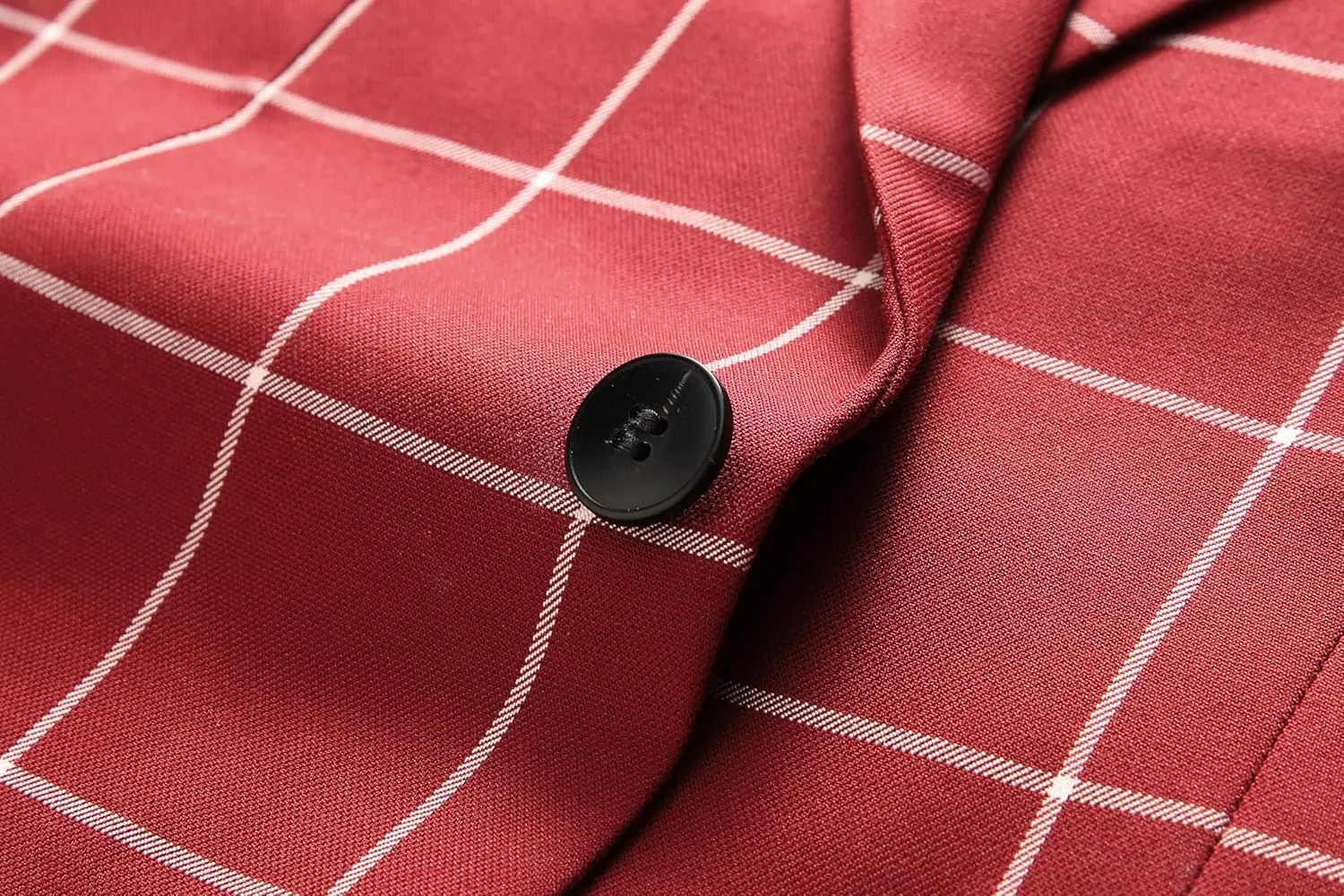 Mens Blazer Plaid Sport Coats One Button Casual Slim Fit Checked Jacket