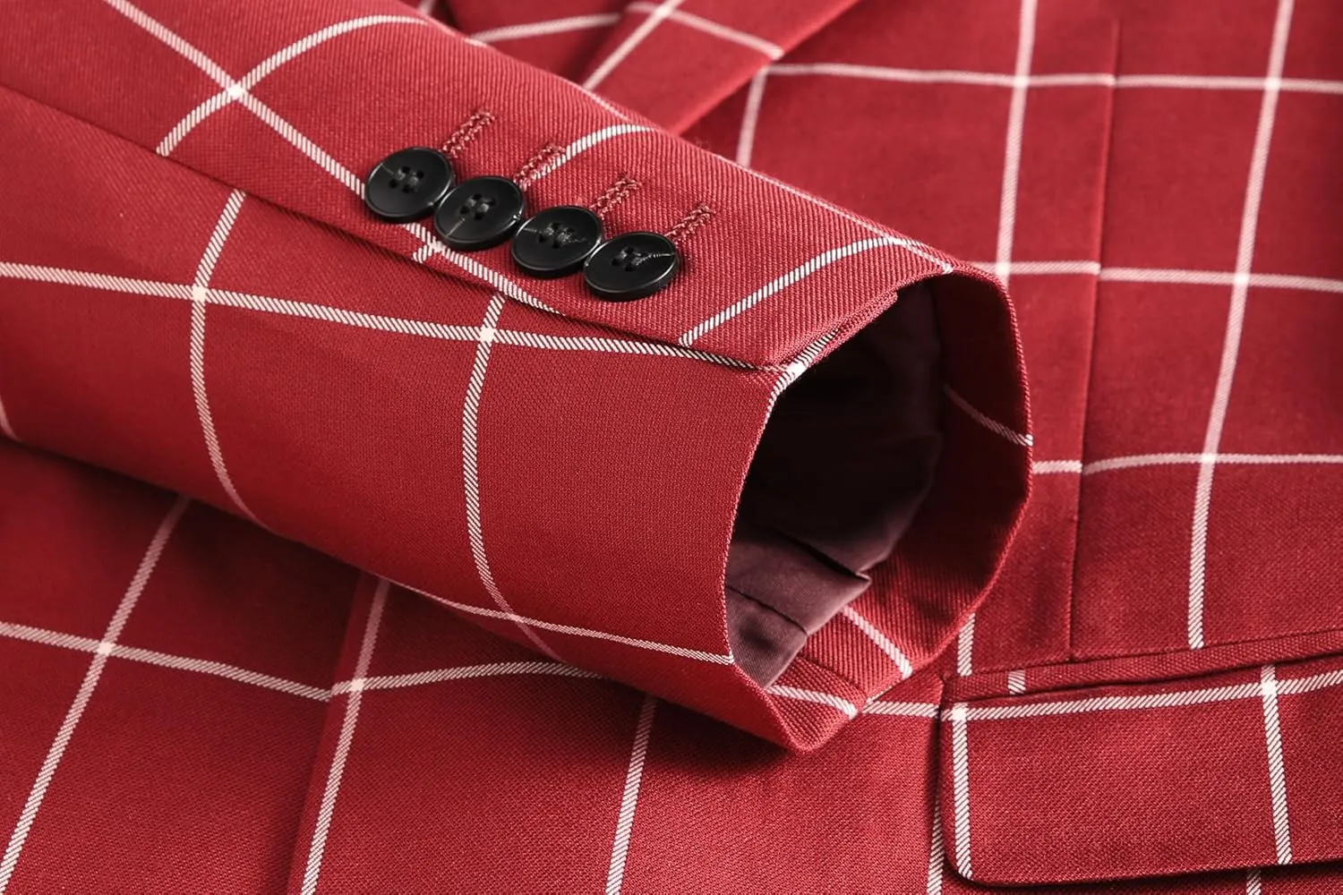 Mens Blazer Plaid Sport Coats One Button Casual Slim Fit Checked Jacket