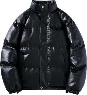 Men's Bomber Jacket Duck Insulated Lightweight Jackets Thickened Casual Bread Jacket Fleece Lined Hooded Stylish Golf Coat