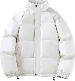 Men's Bomber Jacket Duck Insulated Lightweight Jackets Thickened Casual Bread Jacket Fleece Lined Hooded Stylish Golf Coat