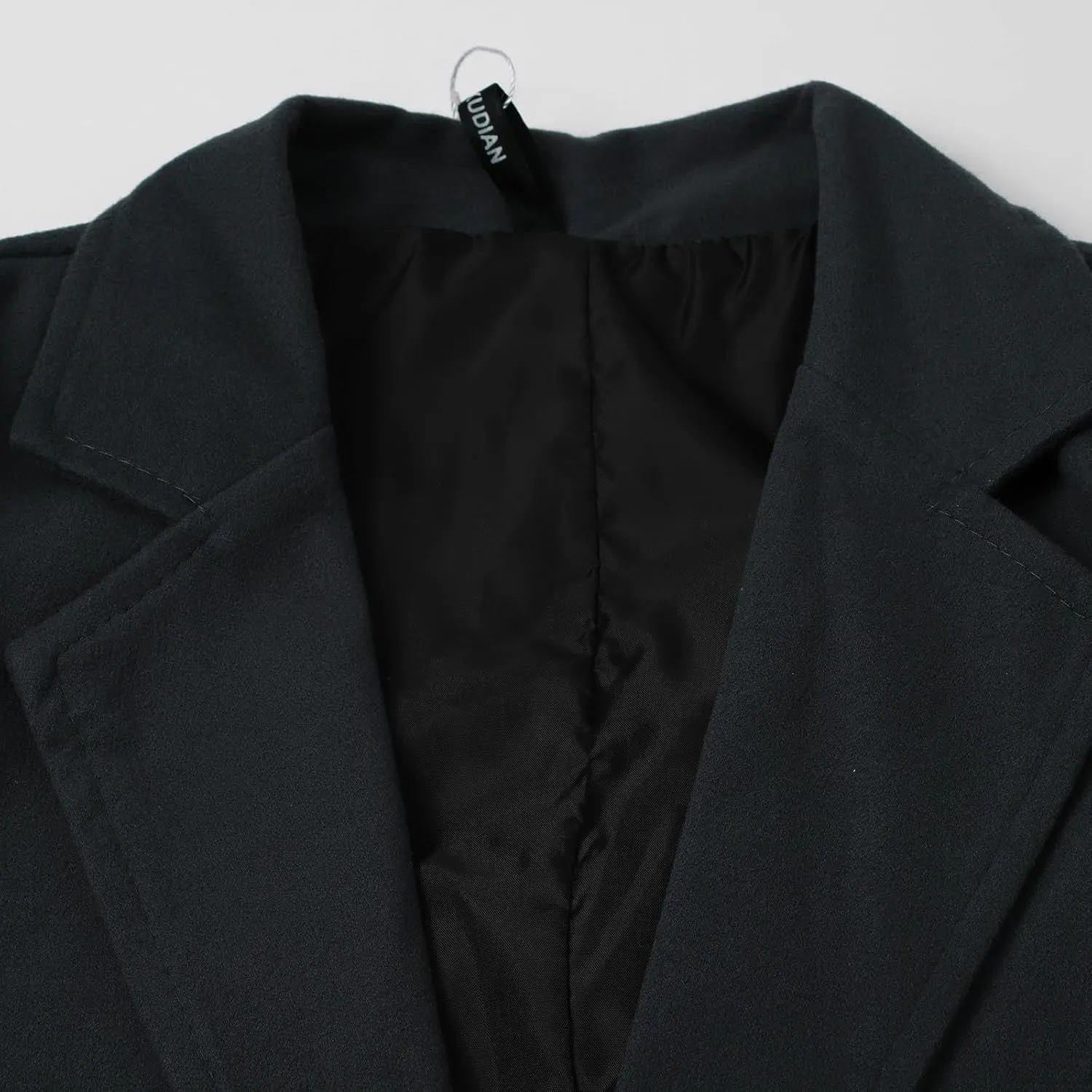 Men's Classic Wool Blend Pea Coat Double Breasted Stand Collar Fashion Trench Coat Oversize Winter Overcoat Peacoat