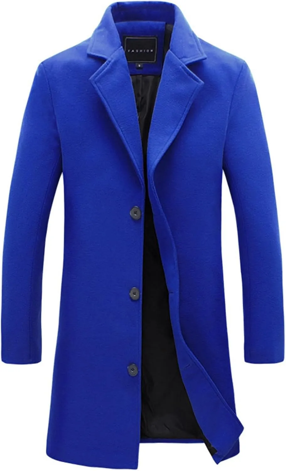 Men's Classic Wool Blend Pea Coat Double Breasted Stand Collar Fashion Trench Coat Oversize Winter Overcoat Peacoat