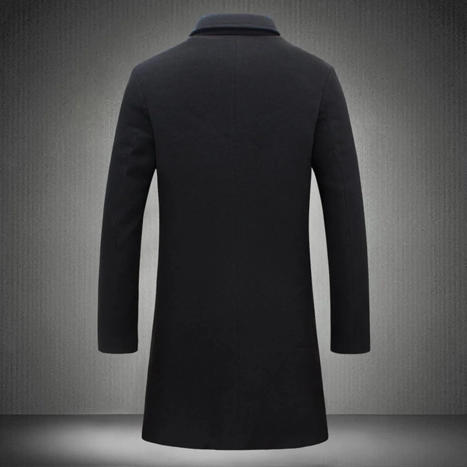 Men's Classic Wool Blend Pea Coat Double Breasted Stand Collar Fashion Trench Coat Oversize Winter Overcoat Peacoat