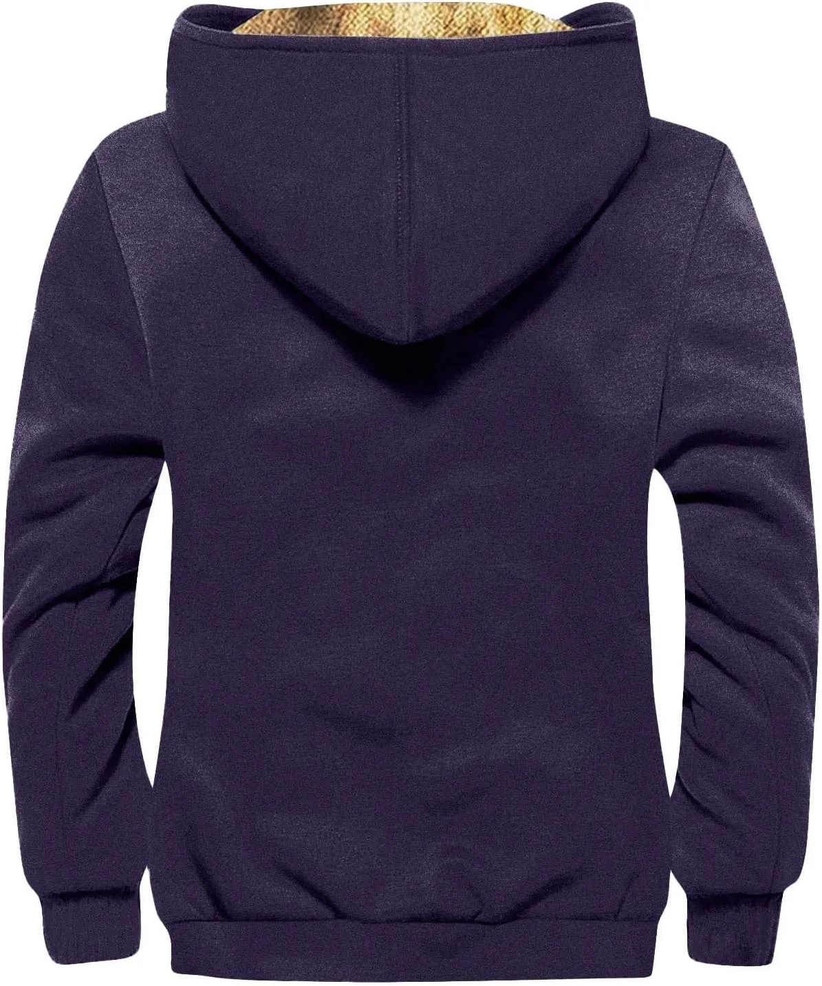 Mens Flag Print Jacket Fuzzy Sherpa Long Sleeve Fleece Zip Up Outdoor Thick Varsity Coat M-7XL