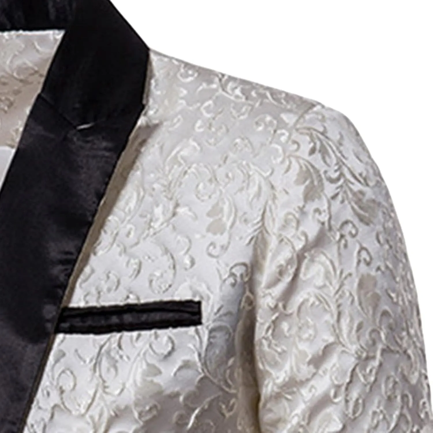 Men's Floral Jacquard Suit Jacket One Button Stylish Print Tux Blazer Notched Lapel Wedding Dinner Dress Tuxedo