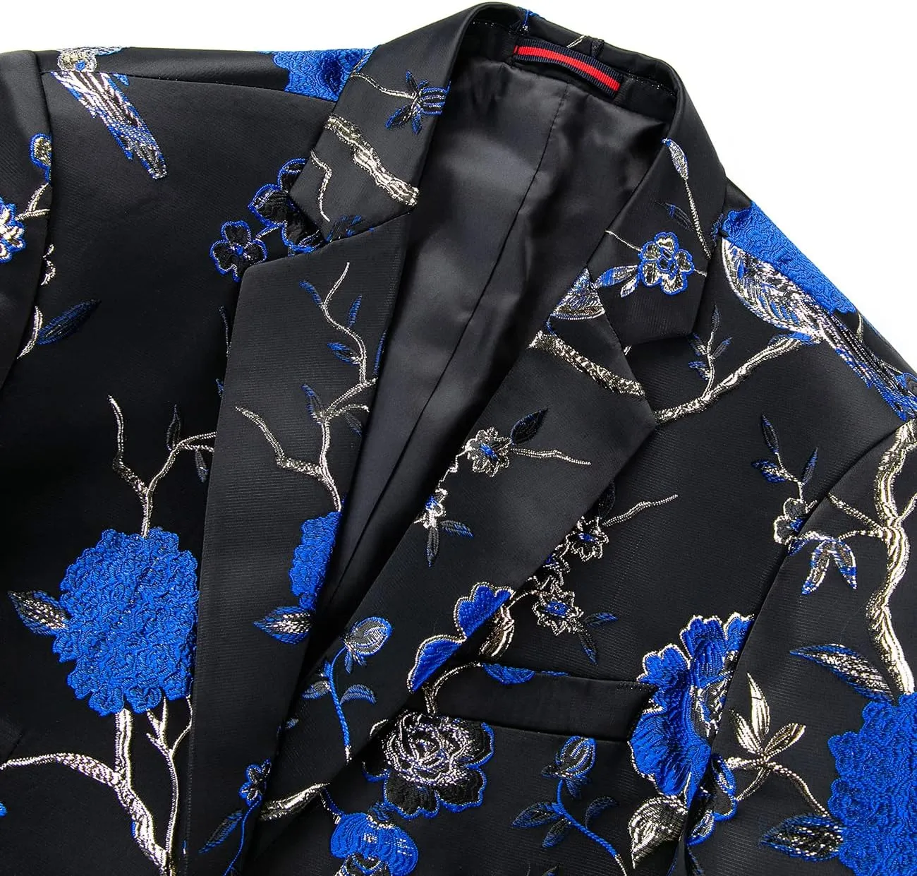 Mens Floral Suit Jacket Jacquard Paisley Luxury One Button Slim Fitted Business Wedding Tuxedo Suit Blazer Jacket