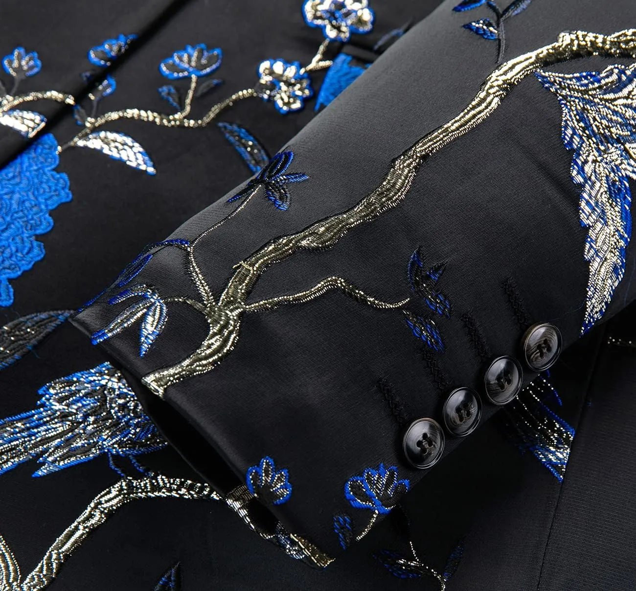 Mens Floral Suit Jacket Jacquard Paisley Luxury One Button Slim Fitted Business Wedding Tuxedo Suit Blazer Jacket