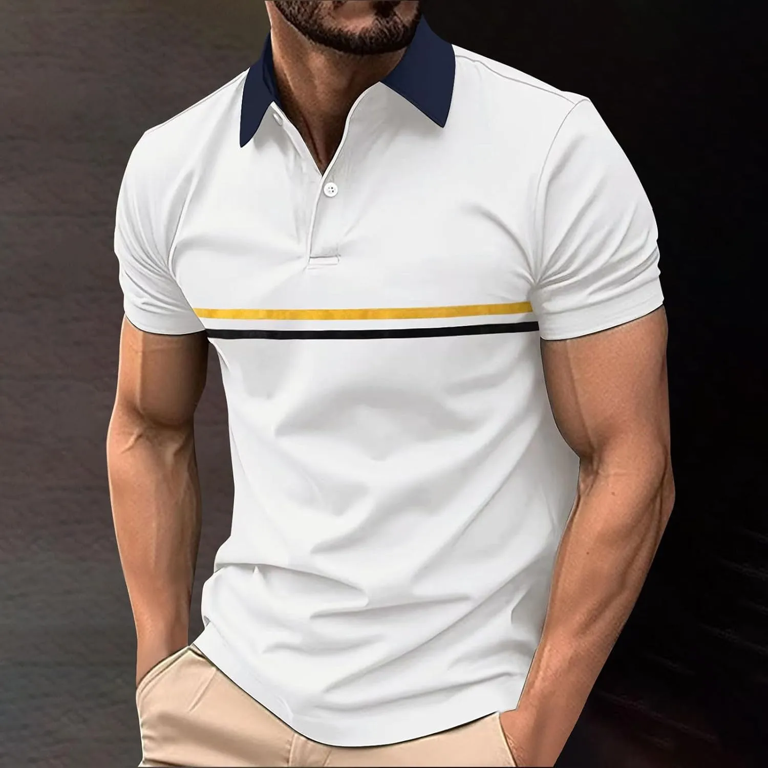 Men's Polos Shirts Classic Short Sleeve Men Golf T Shirts Summer Quick Dry Tops Casual Athletic Clothing Collared Tee