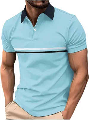 Men's Polos Shirts Classic Short Sleeve Men Golf T Shirts Summer Quick Dry Tops Casual Athletic Clothing Collared Tee