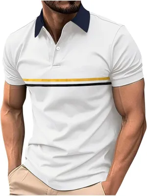 Men's Polos Shirts Classic Short Sleeve Men Golf T Shirts Summer Quick Dry Tops Casual Athletic Clothing Collared Tee