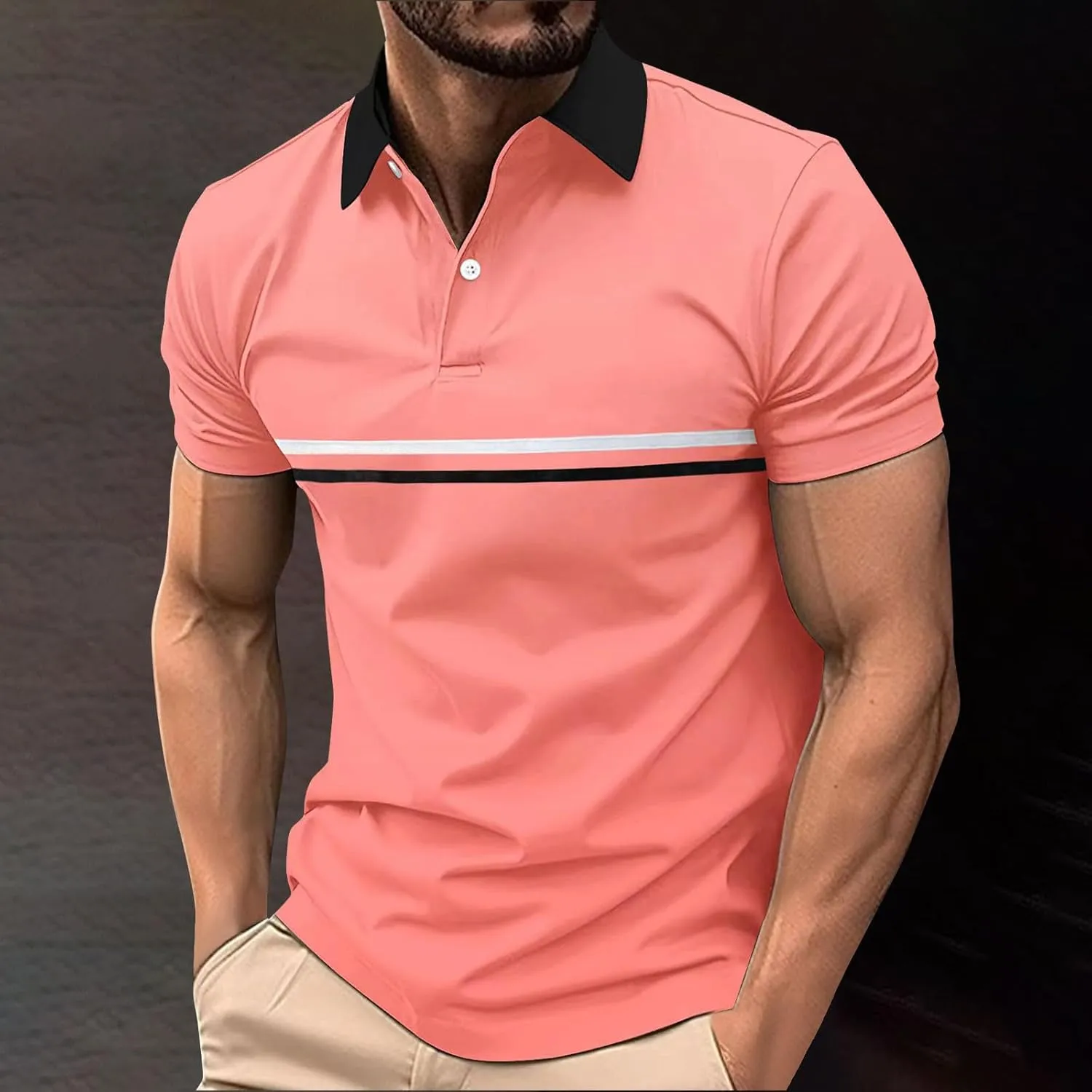 Men's Polos Shirts Classic Short Sleeve Men Golf T Shirts Summer Quick Dry Tops Casual Athletic Clothing Collared Tee