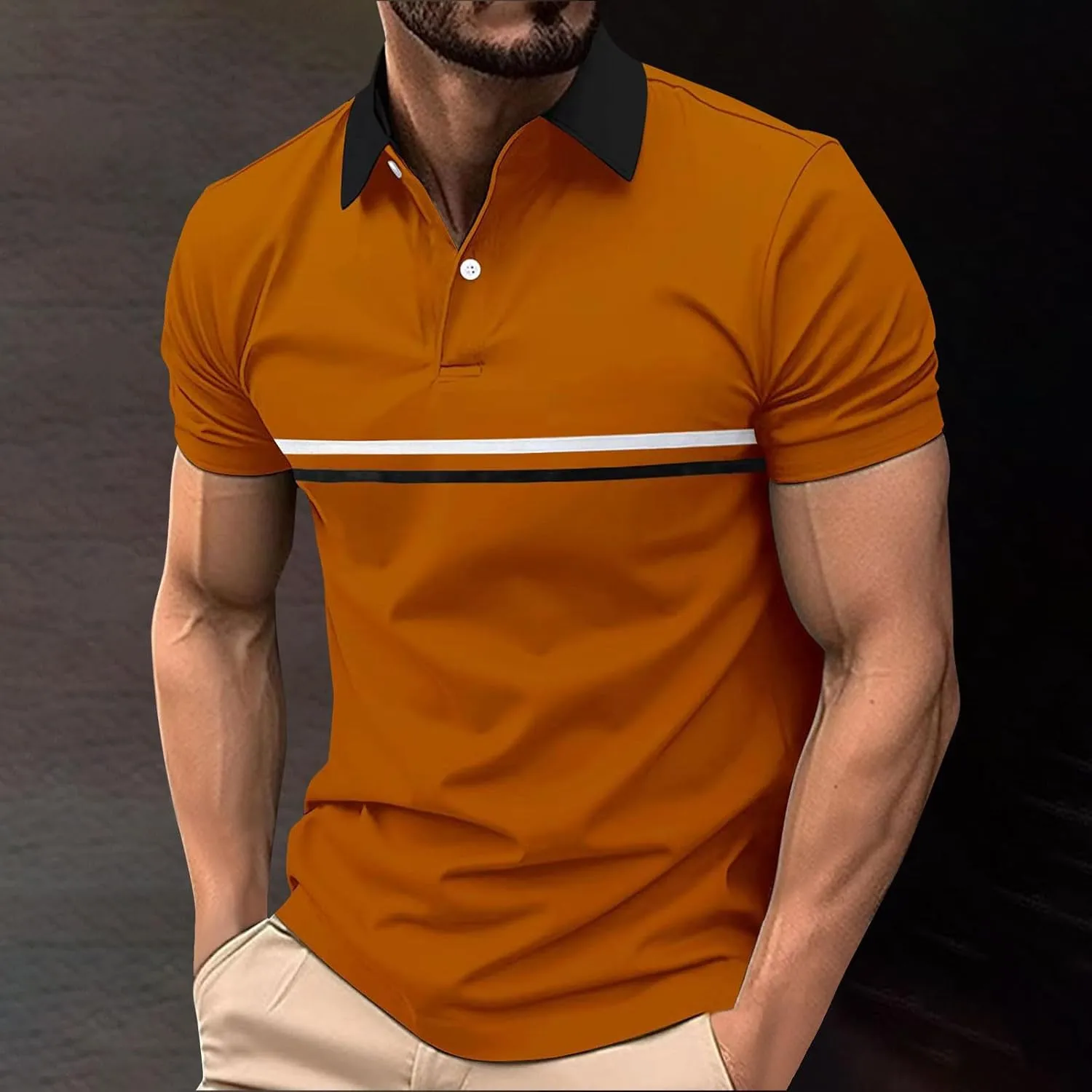 Men's Polos Shirts Classic Short Sleeve Men Golf T Shirts Summer Quick Dry Tops Casual Athletic Clothing Collared Tee