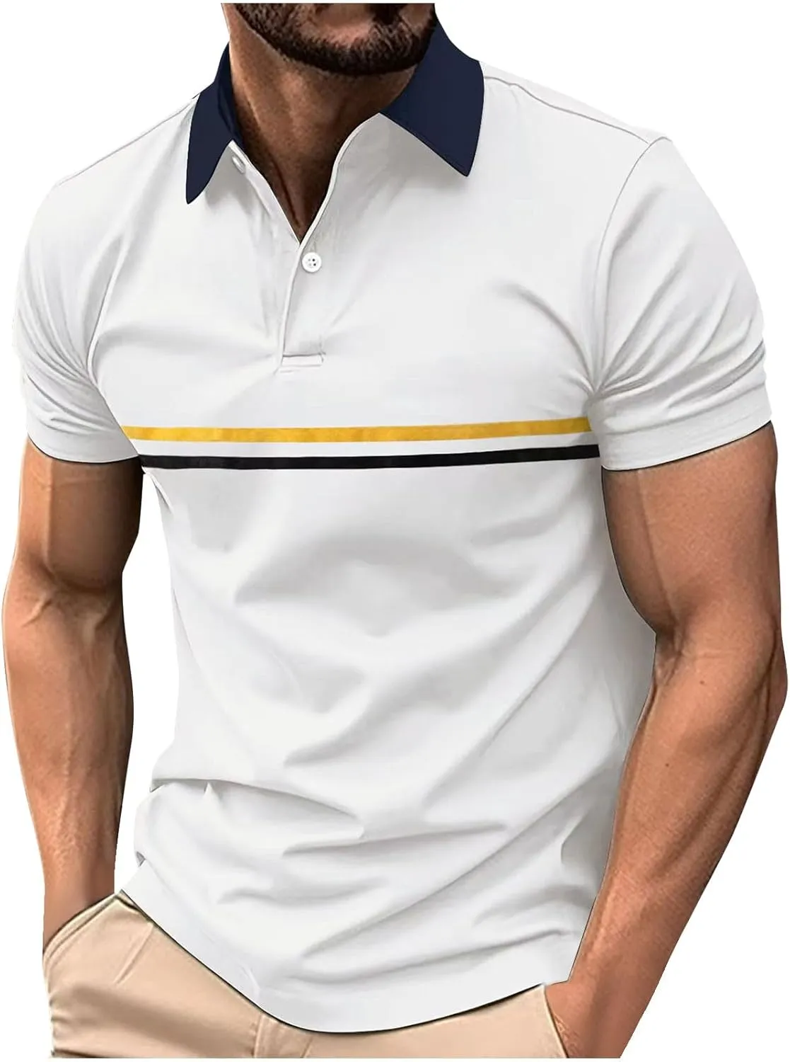 Men's Polos Shirts Classic Short Sleeve Men Golf T Shirts Summer Quick Dry Tops Casual Athletic Clothing Collared Tee