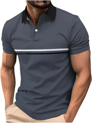 Men's Polos Shirts Classic Short Sleeve Men Golf T Shirts Summer Quick Dry Tops Casual Athletic Clothing Collared Tee
