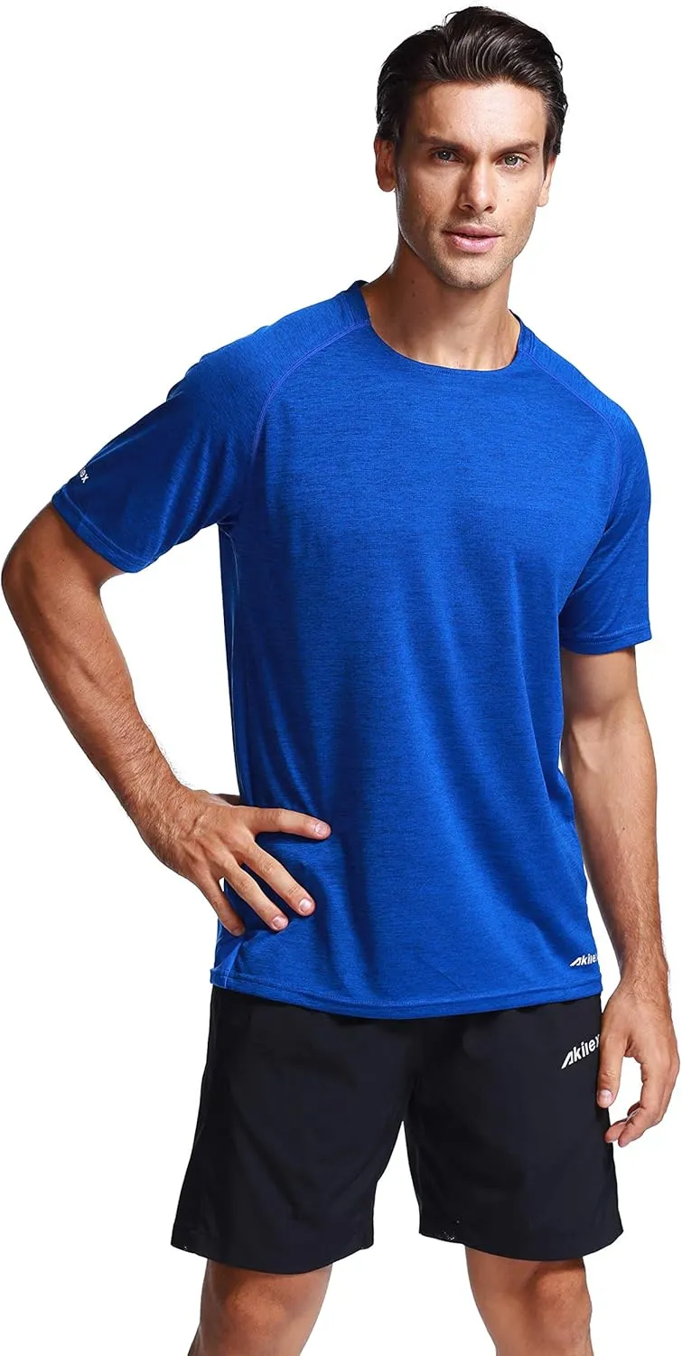 Mens Running Dry Fit T-Shirt Athletic Outdoor Short Sleeve Comfortable Sports Top