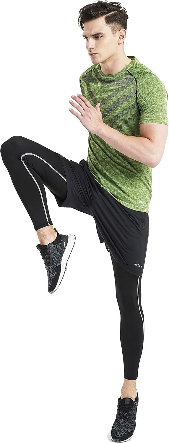 Mens Running Dry Fit T-Shirt Athletic Outdoor Short Sleeve Comfortable Sports Top