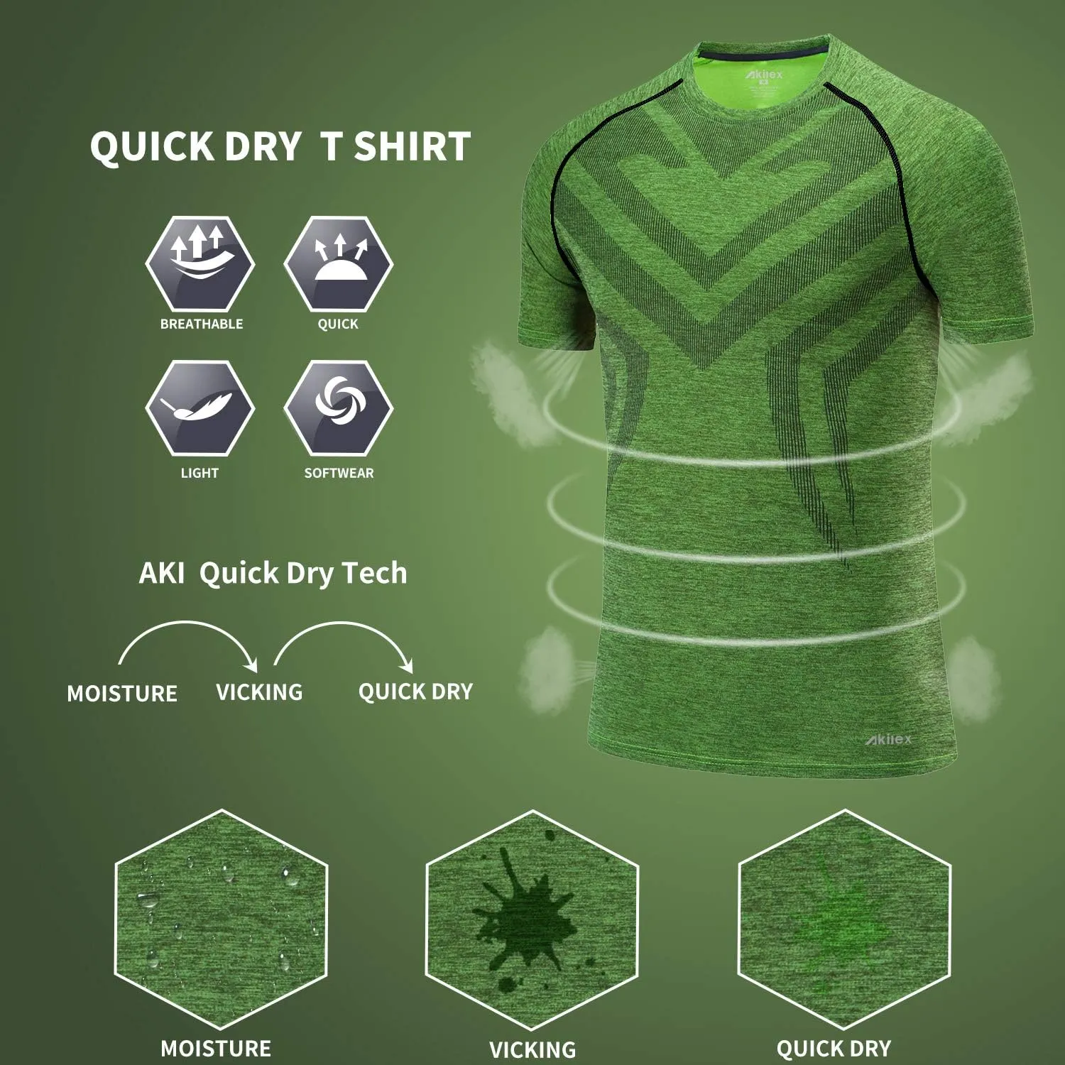 Mens Running Dry Fit T-Shirt Athletic Outdoor Short Sleeve Comfortable Sports Top