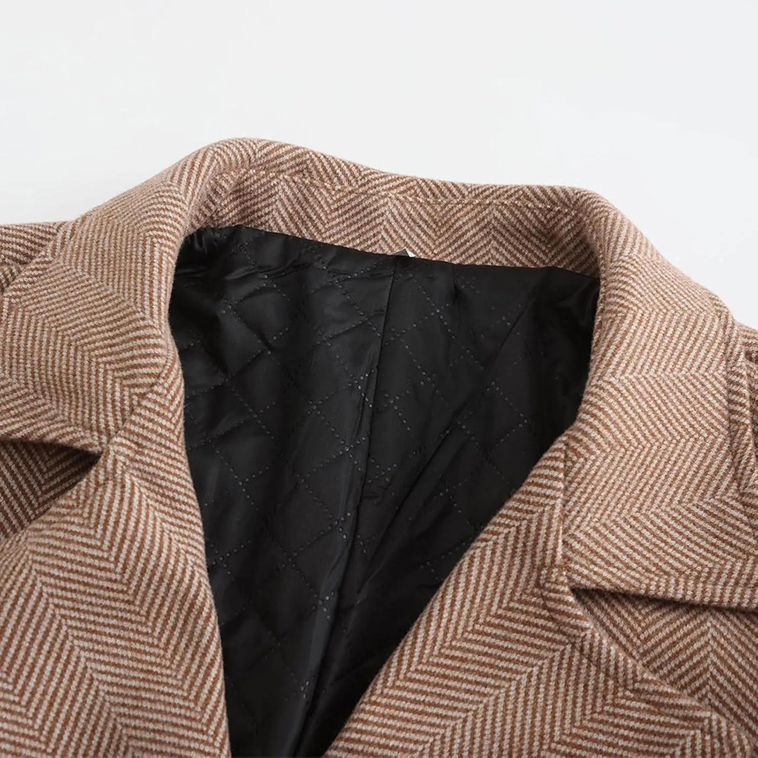 Men's Trench Coat Warm Winter Coat for Men Classic Pea Coat wih Pockets Casual Long Jacket Overcoat Walking Coat