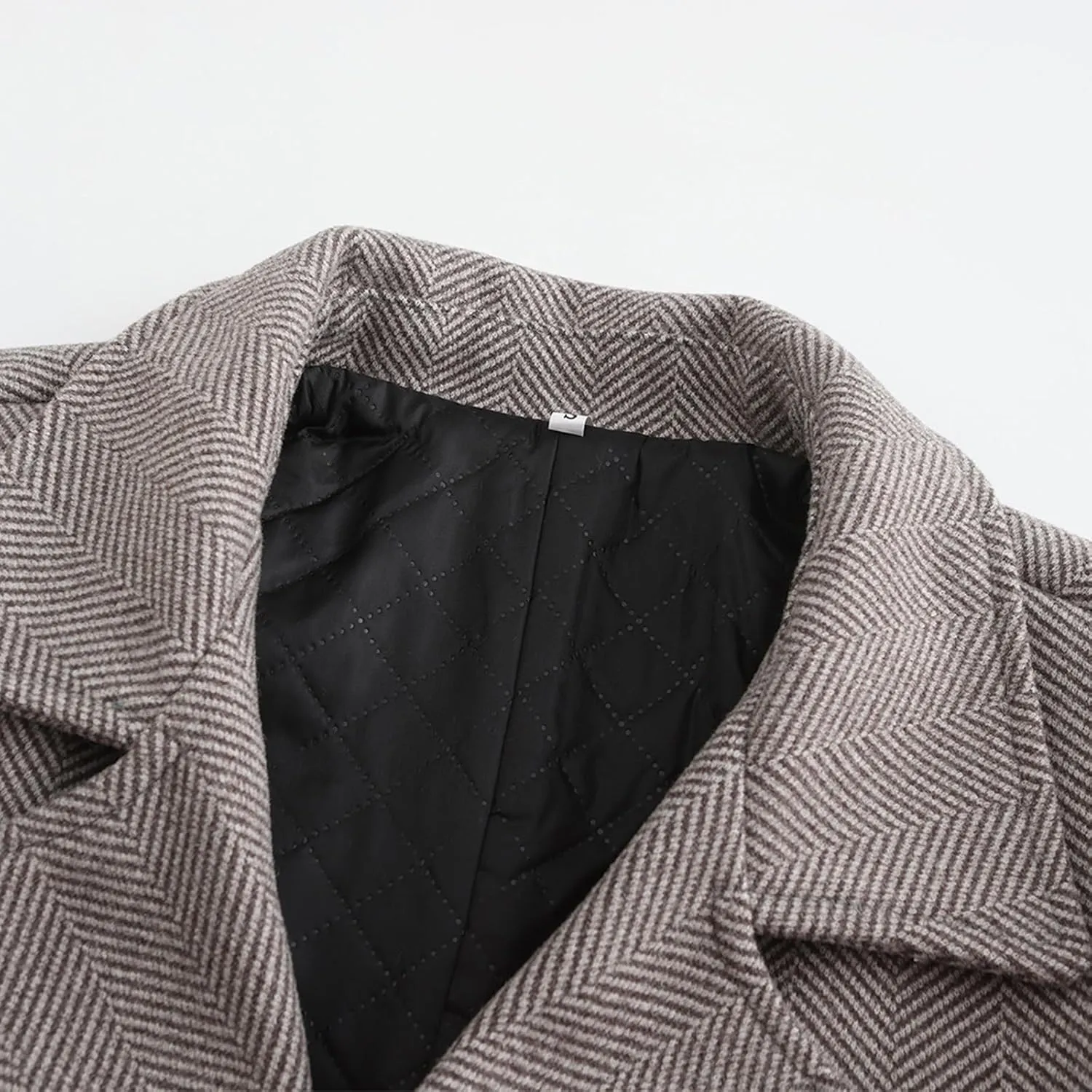 Men's Trench Coat Warm Winter Coat for Men Classic Pea Coat wih Pockets Casual Long Jacket Overcoat Walking Coat