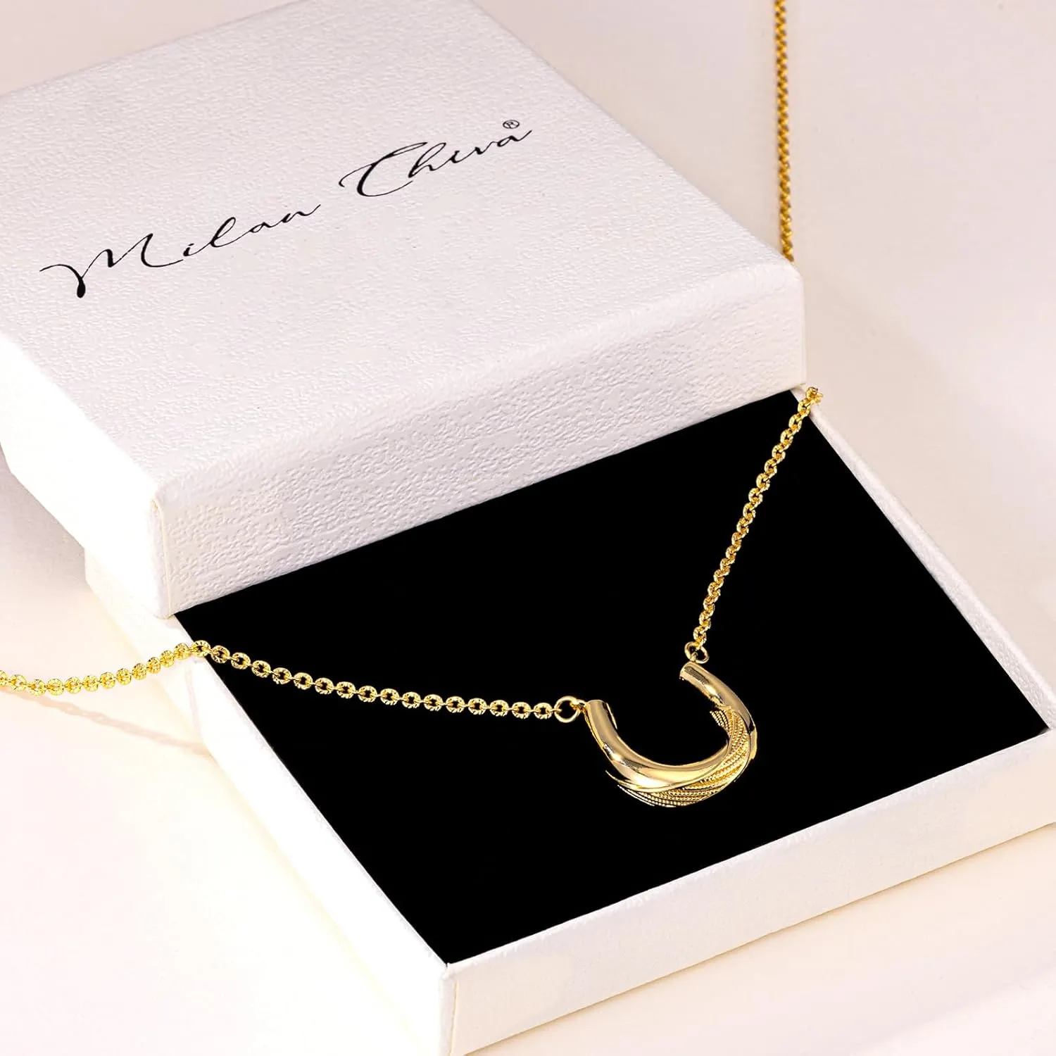 Milan Chiva Gold Necklaces for Women 14K Gold Plated Chain Lightweight Dainty Jewelry