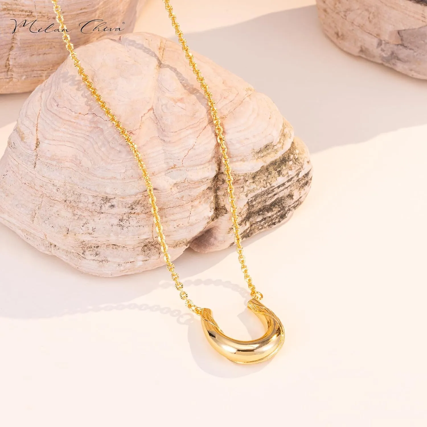 Milan Chiva Gold Necklaces for Women 14K Gold Plated Chain Lightweight Dainty Jewelry