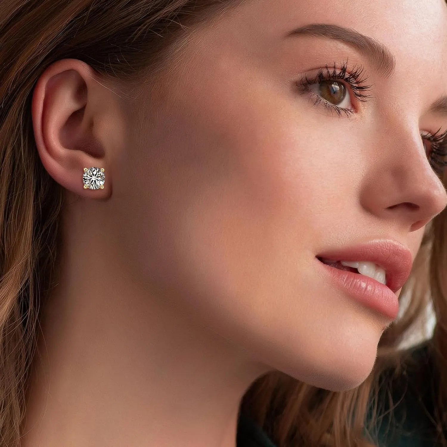 Moissanite Stud Earrings, 0.5ct-2ct D Color VVS1 Brilliant 925 Sterling Silver 4 Pong Stud Earrings for Women or Men Birthday Gifts