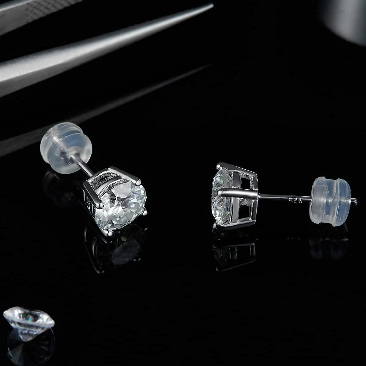 Moissanite Stud Earrings for Women,Sterling Silver 925 Earrings Jewelry Engagement Gifts for Women Men