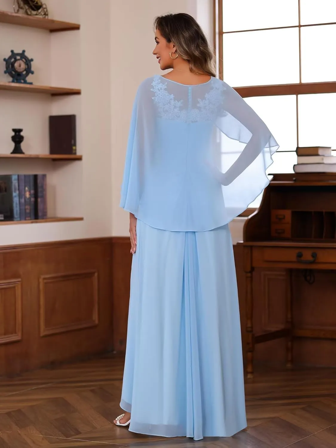Mother of The Bride Dresses with Jacket 2025 Long Lace Applique Formal Evening Gowns for Women PG009