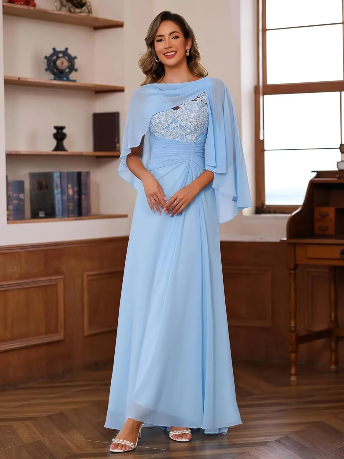 Mother of The Bride Dresses with Jacket 2025 Long Lace Applique Formal Evening Gowns for Women PG009