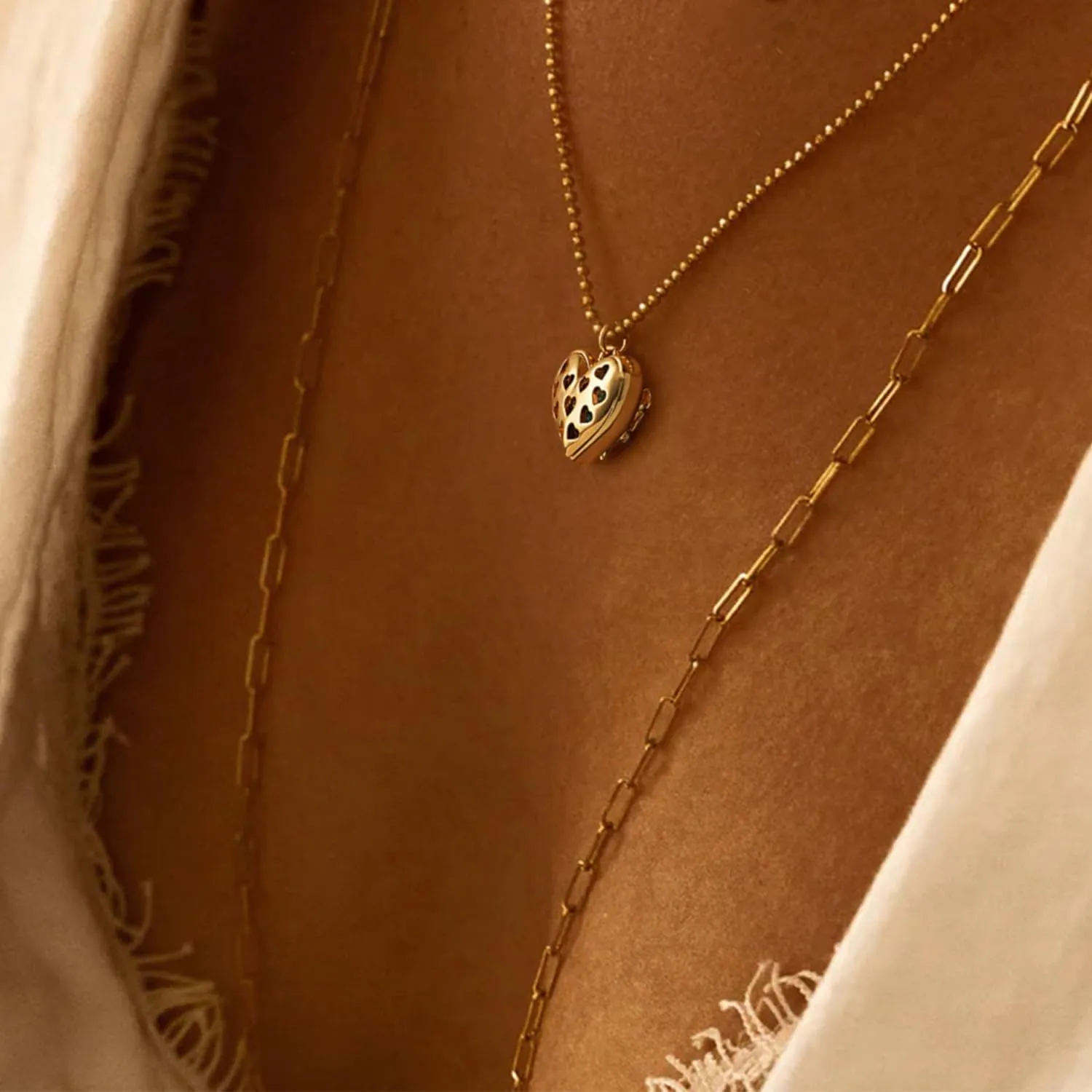 MYEARS Women Heart Birthstone Necklaces Gold Pendant 14K Gold Plated Simple Dainty Beaded Chain Everyday Trendy Birthday Jewelry - 12 Months
