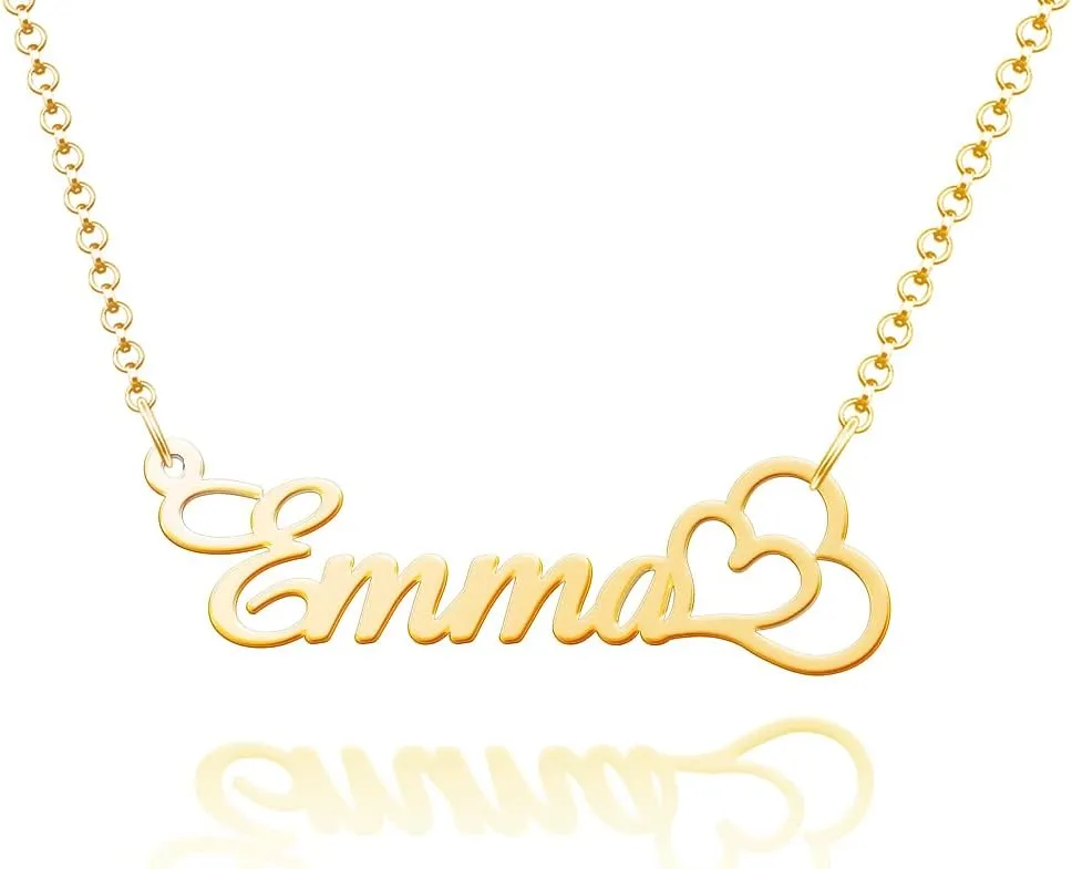 Name Necklace Personalized Custom Name Plate Necklaces Letter Necklace Customizable Gift for Women Girls
