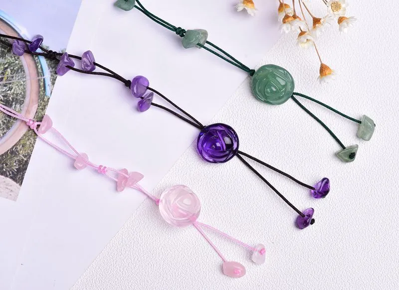 Natural Crystal Rose Flower Anklet