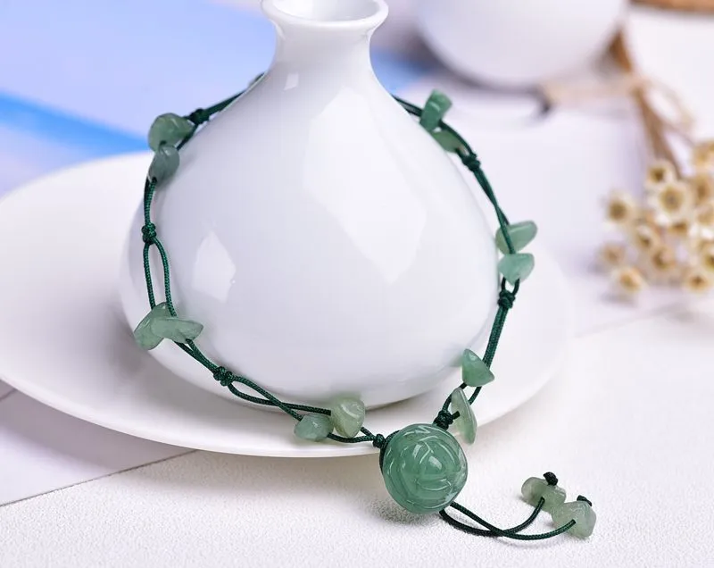 Natural Crystal Rose Flower Anklet