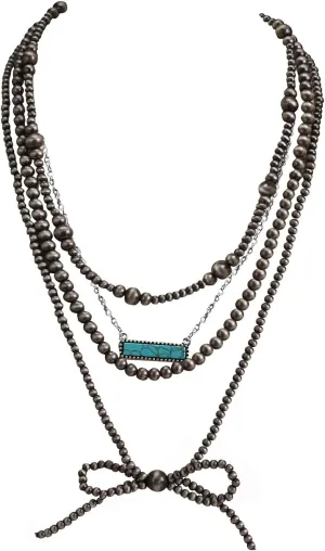 Navajo Pearl Bow Necklace for Women Western Jewelry Navajo Pearl Turquoise Necklaces Jewelry