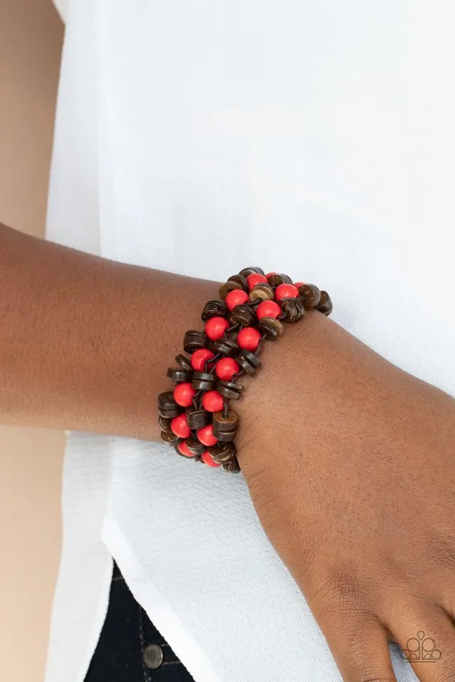 Paparazzi Bracelet ~ Tahiti Tourist - Red