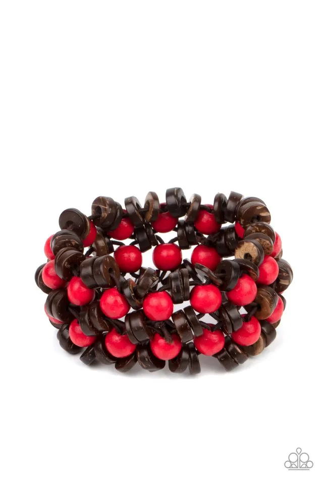 Paparazzi Bracelet ~ Tahiti Tourist - Red